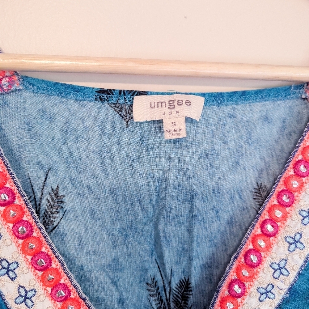 Umgee Colorful Smocked Patterned Dress - Picture 3 of 4